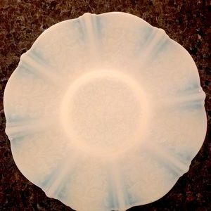 Vintage Opalescent white iridescent serving platter. Macbeth